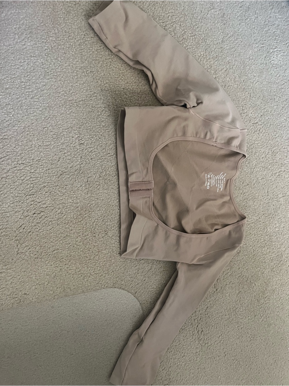 Amazon Taupe Women's Long Sleeve Crop Top